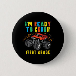 Kinder bereit, den Monster-Lkw der ersten Klasse z Button