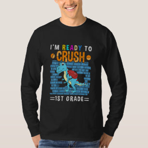 Kinder bereit, die 1. Klasse Dino-Junge zurück ins T-Shirt