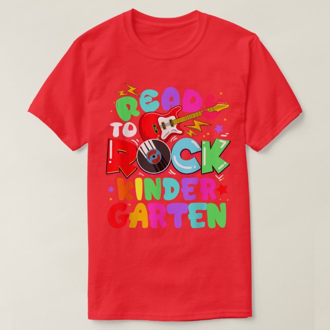 Kinder bereit Kindergartengitarre zu rocken T-Shirt (Design vorne)