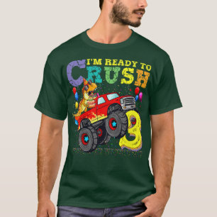 Kinder bereit zum Crush 3 Dinosaurier Monster Truc T-Shirt