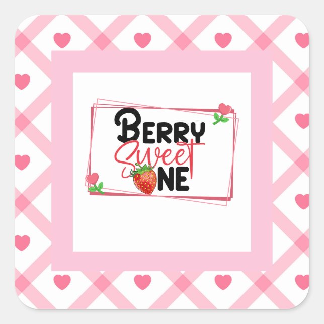 Kinder Berry Sweet Ein Party Square Sticker (Vorderseite)
