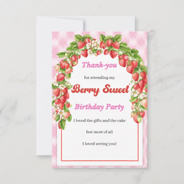 Kinder Berry Sweet Geburtstagswohnung Danke Karte (Vorderseite)