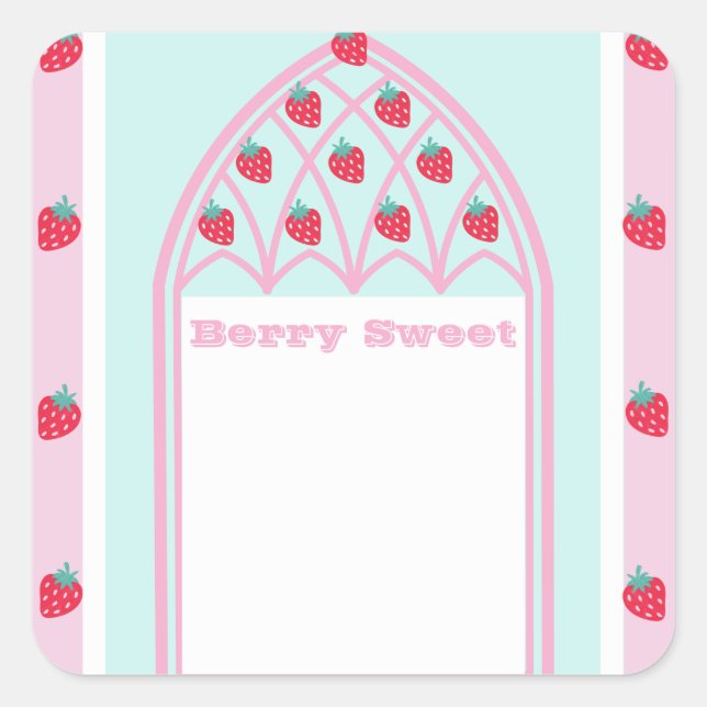 Kinder Berry Sweet Party Square Sticker (Vorderseite)