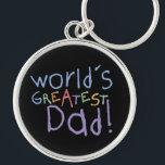 Kinder Bester Vater Schlüsselanhänger<br><div class="desc">Lass deinem Vater,  dass er der bestste dieser Vatertag ist,  mit diesem niedlichen Schlüsselanhänger,  der sagt: "Der größte Vater der Welt!" in einem regenbogenfarbenen,  Kinderschatz-Schriftart.</div>
