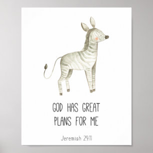 Kinder Bibel Verse Gott hat große Pläne für mich Poster