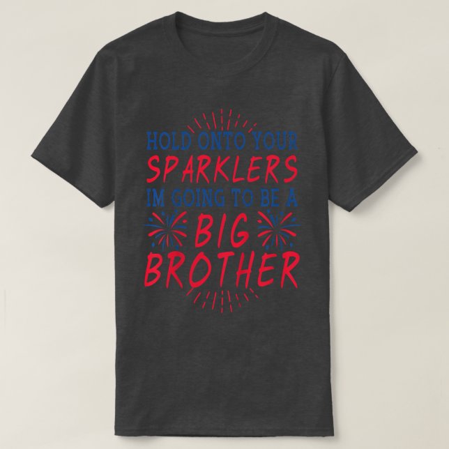 Kinder Big Brother Sparkler USA 4. Juli Pregnanc T-Shirt (Design vorne)
