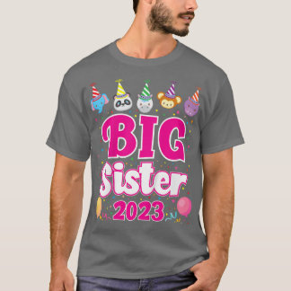 Kinder Big Sister 2023 Schwangerschaft Ankündigung T-Shirt