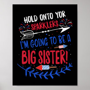 Kinder Big Sister Sparkler 4. Juli Schwangerschaft Poster