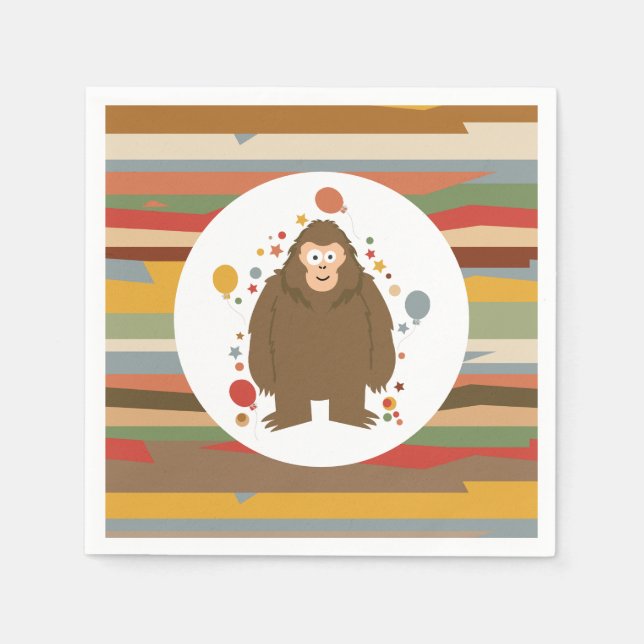 Kinder Bigfoot Geburtstag Serviette (Vorderseite)