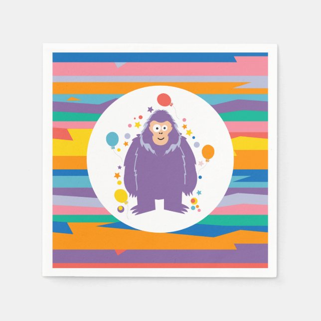 Kinder Bigfoot Geburtstag Serviette (Vorderseite)