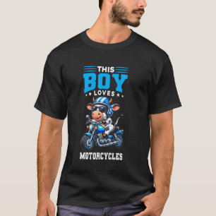 Kinder Biker Motorradfahren Kuh Jungen T-Shirt