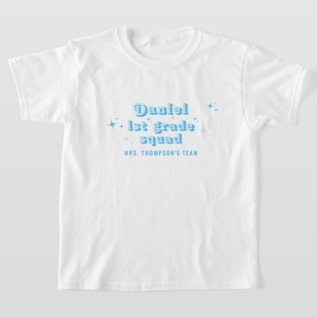 Kinder Blue Class Teacher Name Team Squad jeder Kl T-Shirt (Ablage )