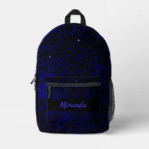 Kinder Blue Galaxy Space Nachtname Bedruckter Rucksack