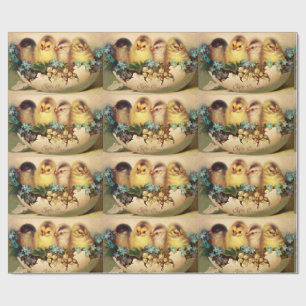 KINDER, BLUME UND OSTEREIER GESCHENKPAPIER