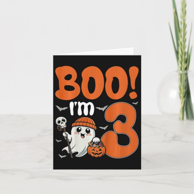 Kinder Boo ich bin 3 Halloween Spooky Pumpkin 3. G Karte (Vorderseite)