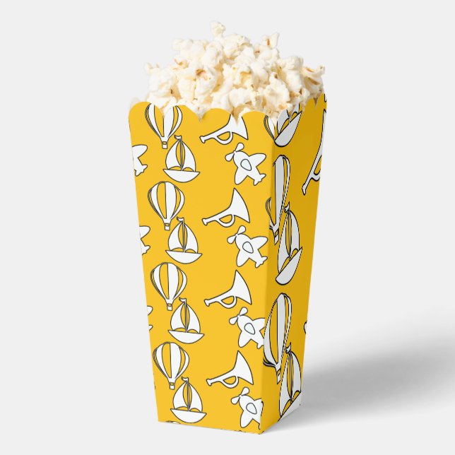 Kinder Boot Flugzeug Gelbes Popcorn Geschenkschachtel (Geplatzt)
