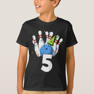 Kinder Bowling Geburtstag 5 Bowling Thema 5 Geburt T-Shirt