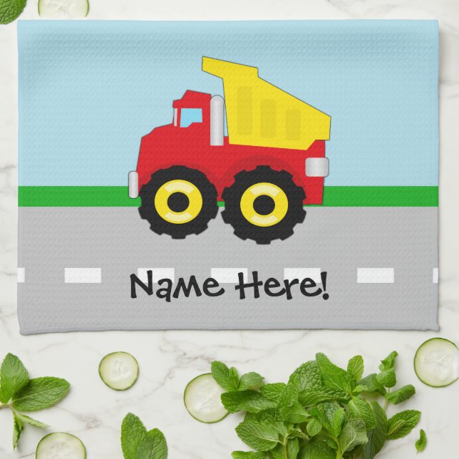 Kinder Boys Bau Dumptruck Küchentuch (Gefaltet)