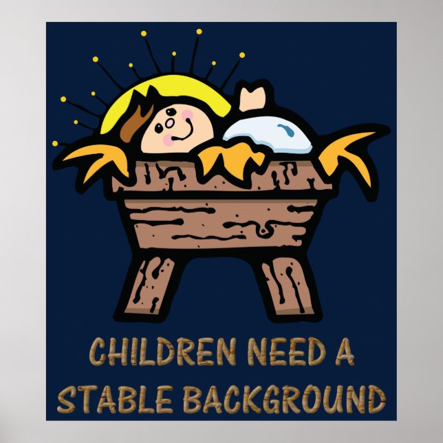 Kinder brauchen stabilen Hintergrund Poster (Vorne)