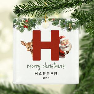 Kinder Buchstabe H Monogramm Weihnachtsbaum Ornament Aus Metall