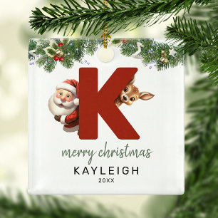 Kinder Buchstabe K Monogramm Weihnachtsbaum Ornament Aus Metall