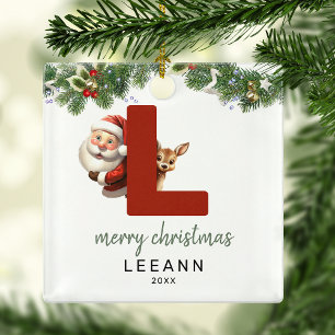 Kinder Buchstabe L Monogramm Weihnachtsbaum Ornament Aus Metall