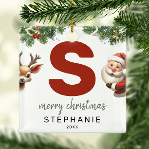 Kinder Buchstabe S Monogramm Weihnachtsbaum  Ornament Aus Metall