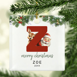 Kinder Buchstabe Z Monogramm Weihnachtsbaum Ornament Aus Metall
