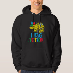 Kinder Bulldozer I Dig Autismus Sensibilisierungsk Hoodie