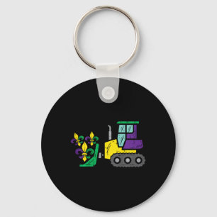 Kinder Bulldozer Mardi Gras Niedlich Kleinkind Kin Schlüsselanhänger
