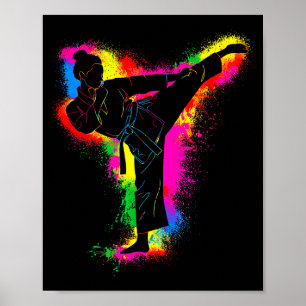 Kinder Buntes Taekwondo Kampfsport Frauen Mädchen Poster