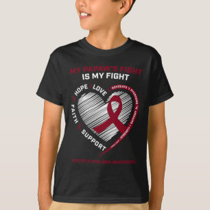 Kinder Burgund Blutkrebs Papaw Multiples Myelom T-Shirt