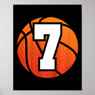 Kinder Bysketbyll Geburtstag 7 Nummer 7 Jahr alt B Poster