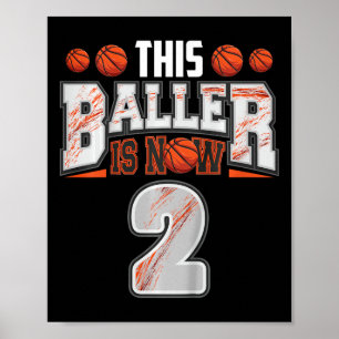 Kinder Bysketbyll Player 2 Jahre alter Junge Byske Poster