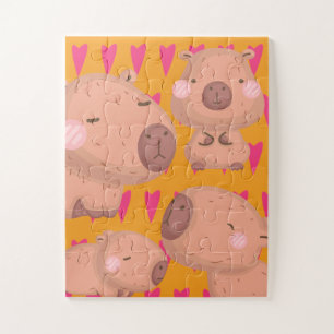 Kinder Cabybaras und Herzen Puzzle