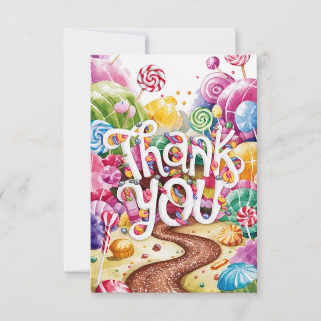 Kinder Candyland danke Karte (Vorderseite)