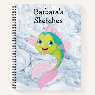 Kinder-Cartoons Fisch-Skizze Notizbuch