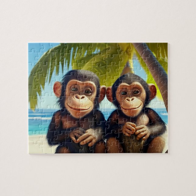 Kinder Chimpanzes Jigsaw Puzzle - Tropical (Horizontal)