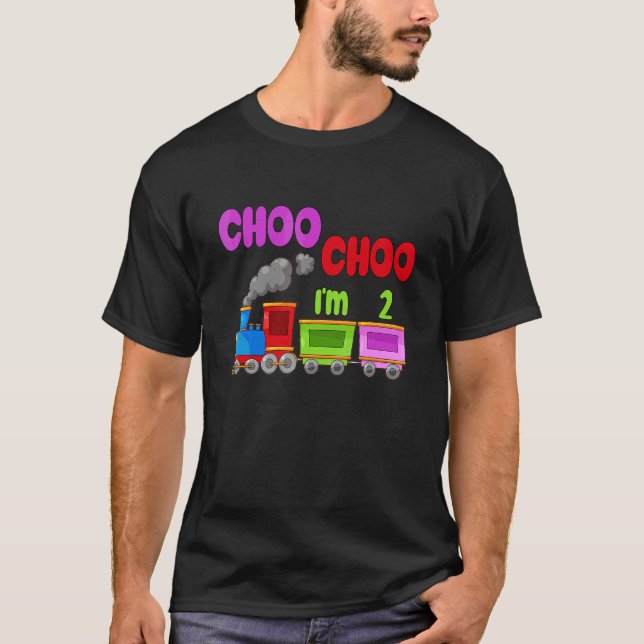Kinder Choo Zug 2. Geburtstag T-Shirt (Vorderseite)