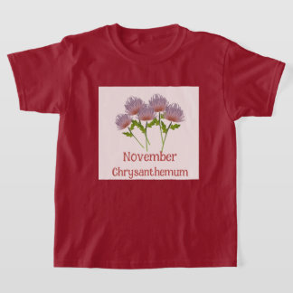 Kinder Chrysantheme November Geburtstag  T-Shirt