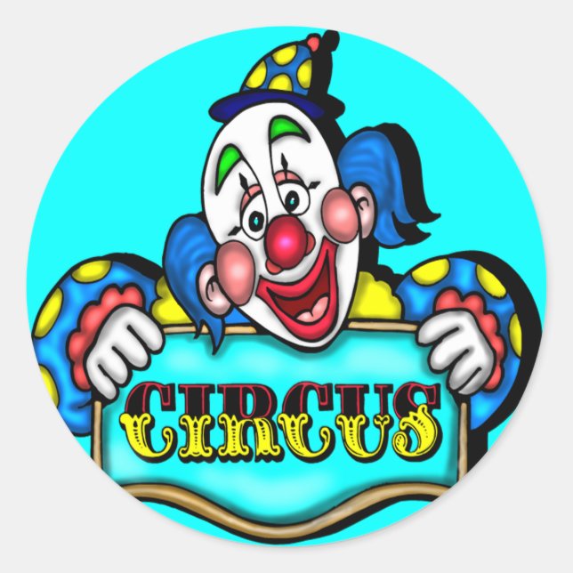 Kinder Circus Clown T Shirts und Geschenke Runder Aufkleber (Vorderseite)