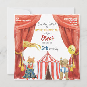 Kinder Circus Geburtstagseinladung Postkarte