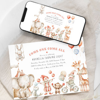 Kinder Circus ThemenGeburtstagsparty Einladung