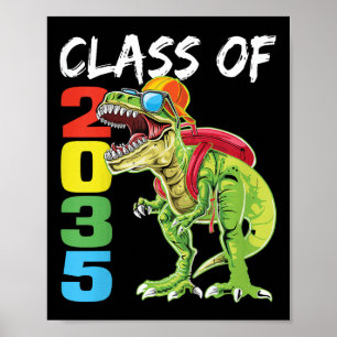Kinder Cl von 2035 T Rex Dinosaurier erster Tag im Poster