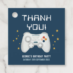 Kinder Cool Blue Gaming Vielen Dank Jungs Geburtst Geschenkanhänger