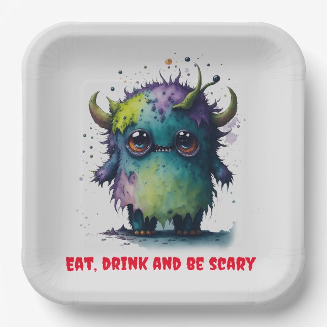 Kinder Cool Halloween Themed Pappteller (Vorderseite)