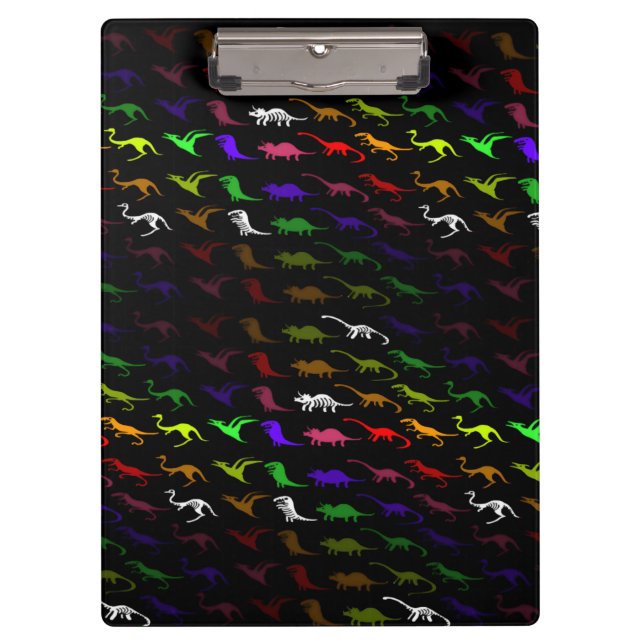 Kinder cooler Regenbogen bunt niedlicher Dinosauri Klemmbrett (Vorderseite)