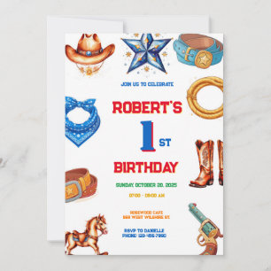 Kinder Cowboy Geburtstagsparty Einladung
