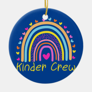 Kinder-Crew Kindergarten Lehrerin Rainbow Herz Keramik Ornament