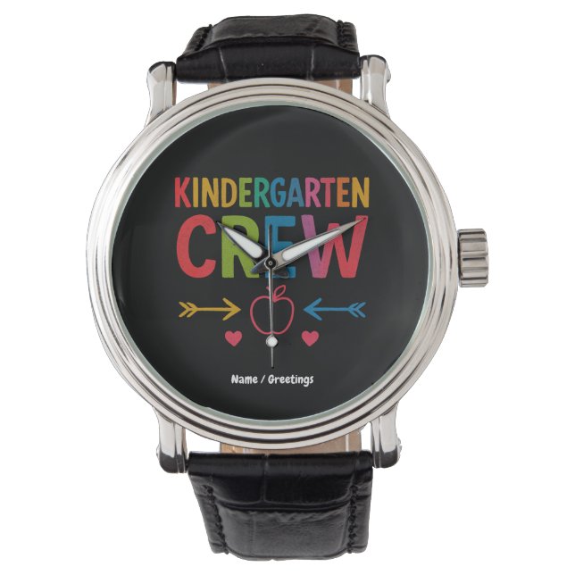 Kinder Crew Kindergarten Spaß zurück zur Schule Armbanduhr (Vorderseite)